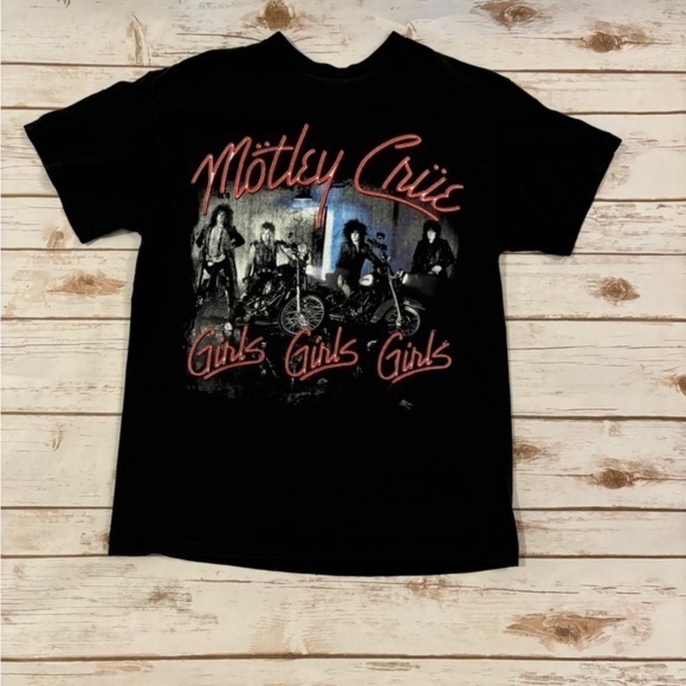 Vintage Mötley Crüe Girls Girls Girls Black Graphic Concert Band T-Shirt Medium